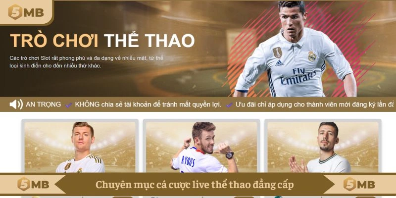Chuyên mục cá cược live thể thao đẳng cấp